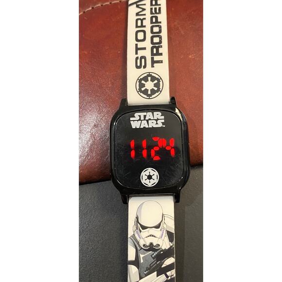 34mm Black Metal Star Wars Lucas Films Storm Trooper Digital Watch - Picture 1 of 3